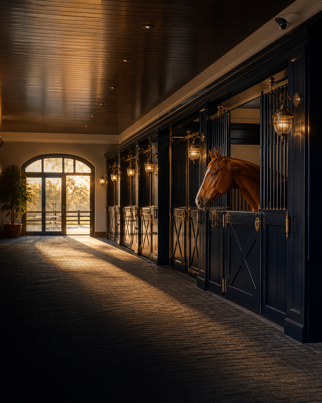 BarnPilot-supported outdoor camera installed above a horse stall