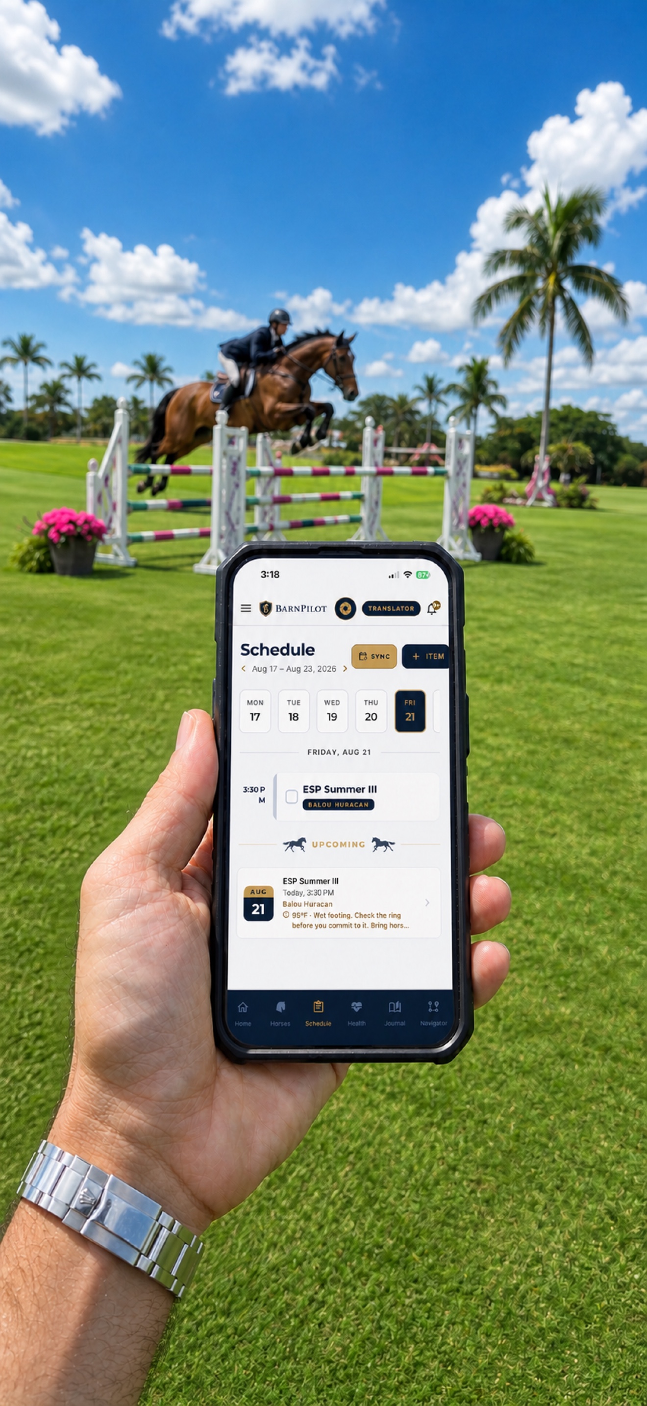 BarnPilot Programma mostrato in una sede di salto ostacoli